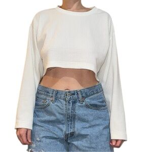 Ribbed Long Sleeve Crop Top